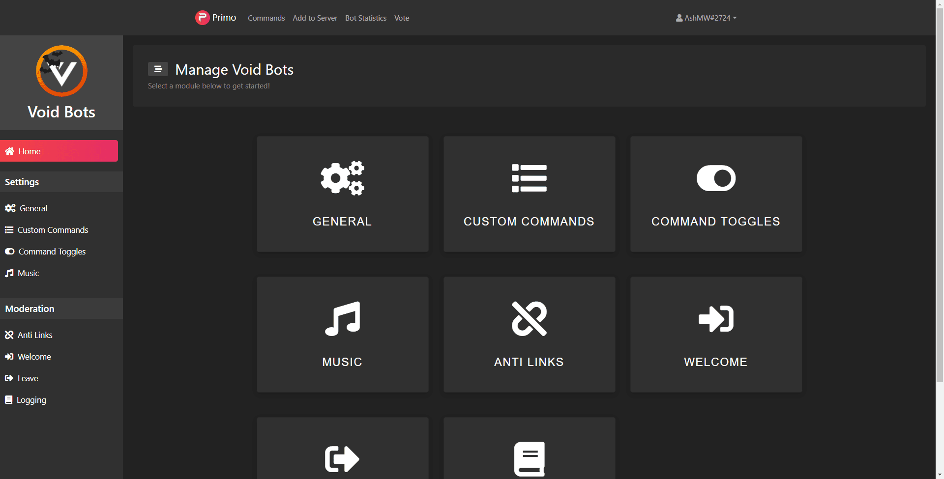 Bot Configuration Dashboard
